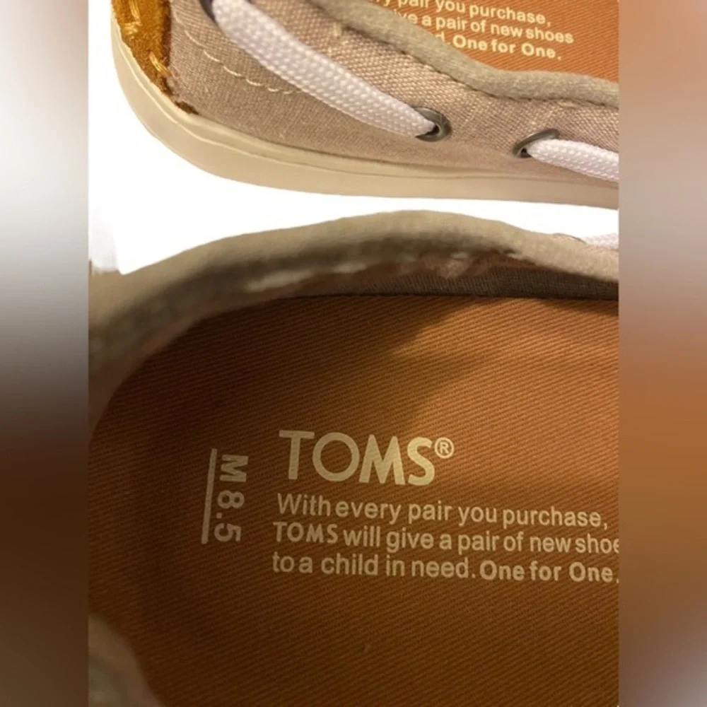 Toms mens culver boat shoe tan and blue size 8.5 NWOB - Picture 6 of 10